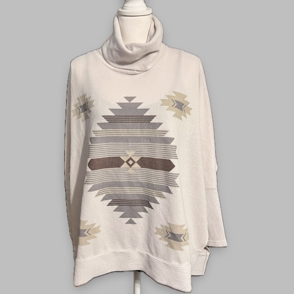 NWT Simply Southern Aztec Turtleneck Cowl Neck Sweater P2P 34” OSFA NWT - Picture 1 of 16